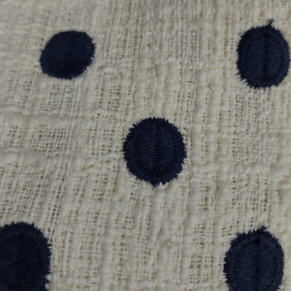 J. CREW Jacket in Polka Dot Textured Tweed Blazer Size 0 White Navy - Picture 15 of 16